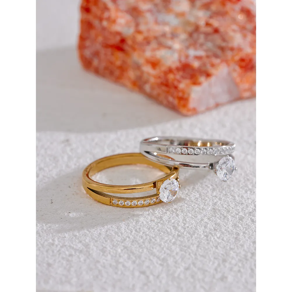 Delicate Twin CZ Ring